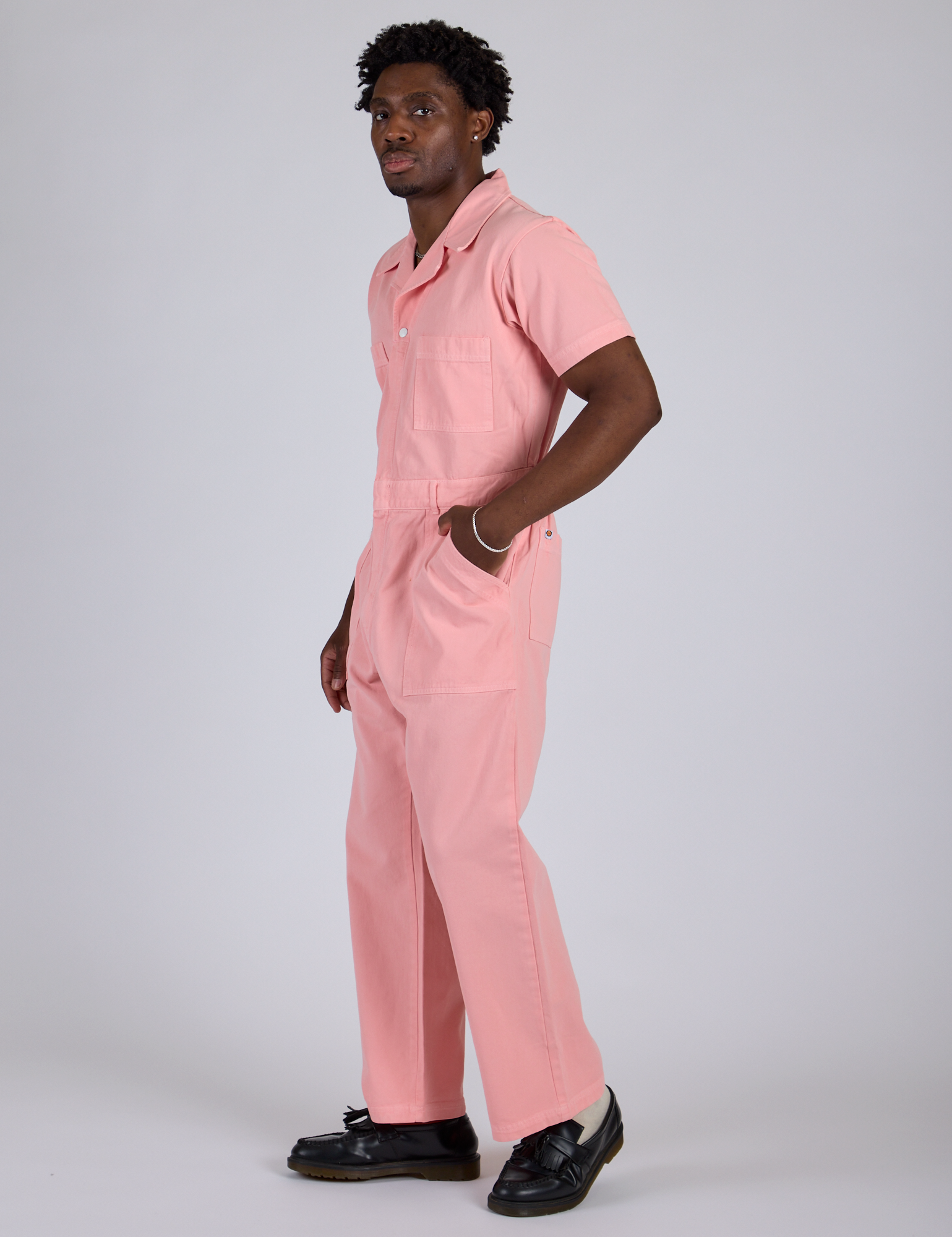 Short Sleeve Jumpsuit - Baby Pink