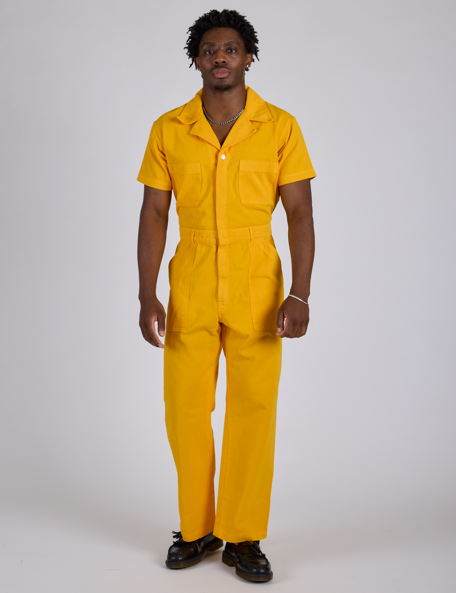 Short Sleeve Jumpsuit - Sunshine Yellow