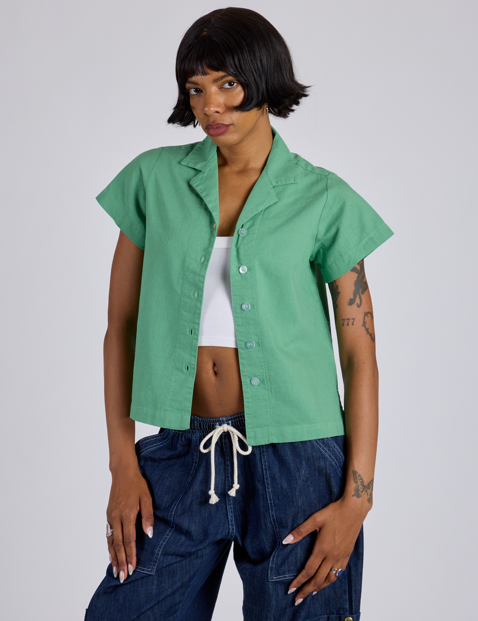 Pantry Button-Up - Seafoam Green