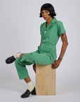 Short Sleeve Jumpsuit - Seafoam Green