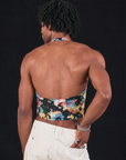 Halter Top in Rainbow Magic Waters back view on Jerrod