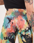 Western Pants in Rainbow Magic Waters back close up on Jesse