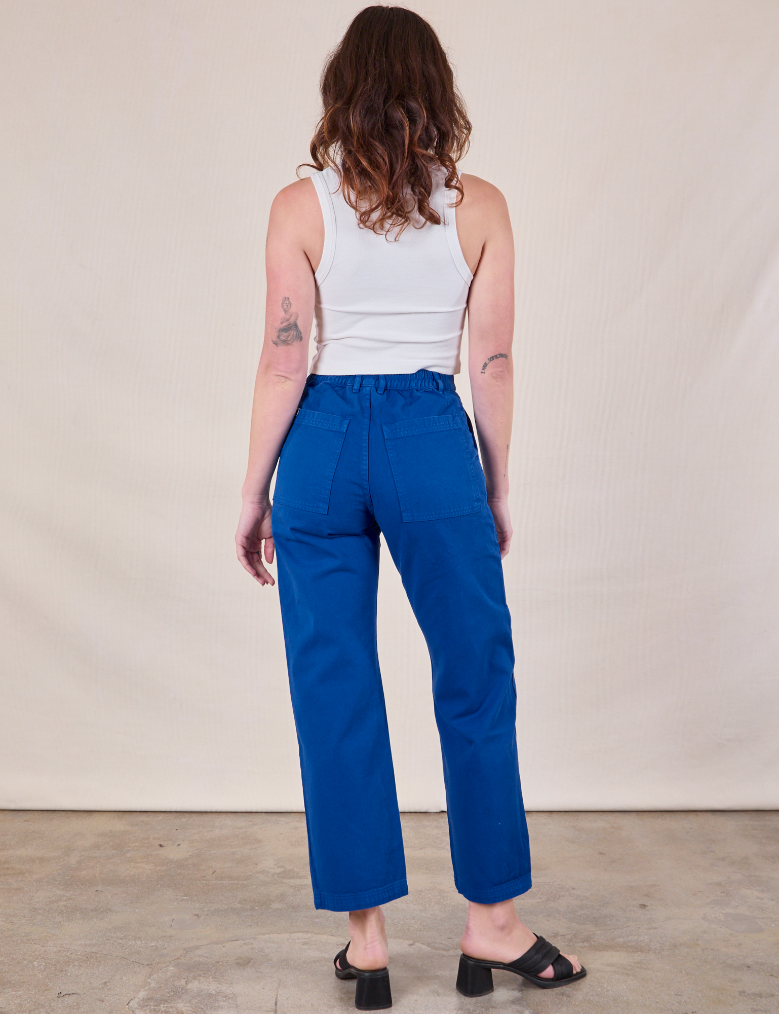 Back view of Work Pants in Royal Blue on Alex