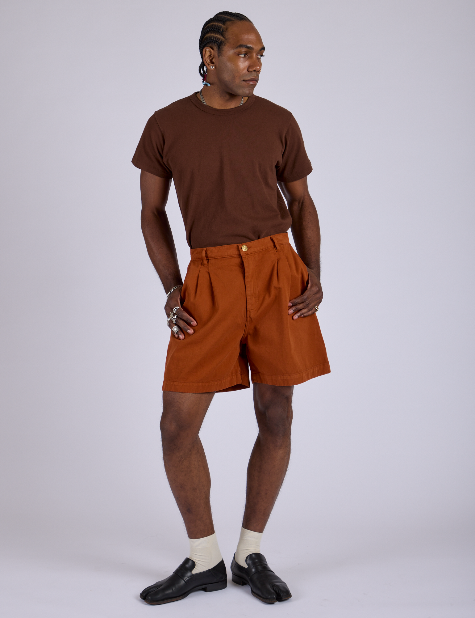 Pleated Trouser Shorts - Burnt Terracotta – BIG BUD PRESS