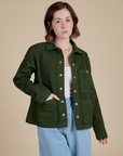 Denim Work Jacket in Evergreen on Hana