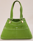 Overall Handbag in Bright Olive with handle straps standing up