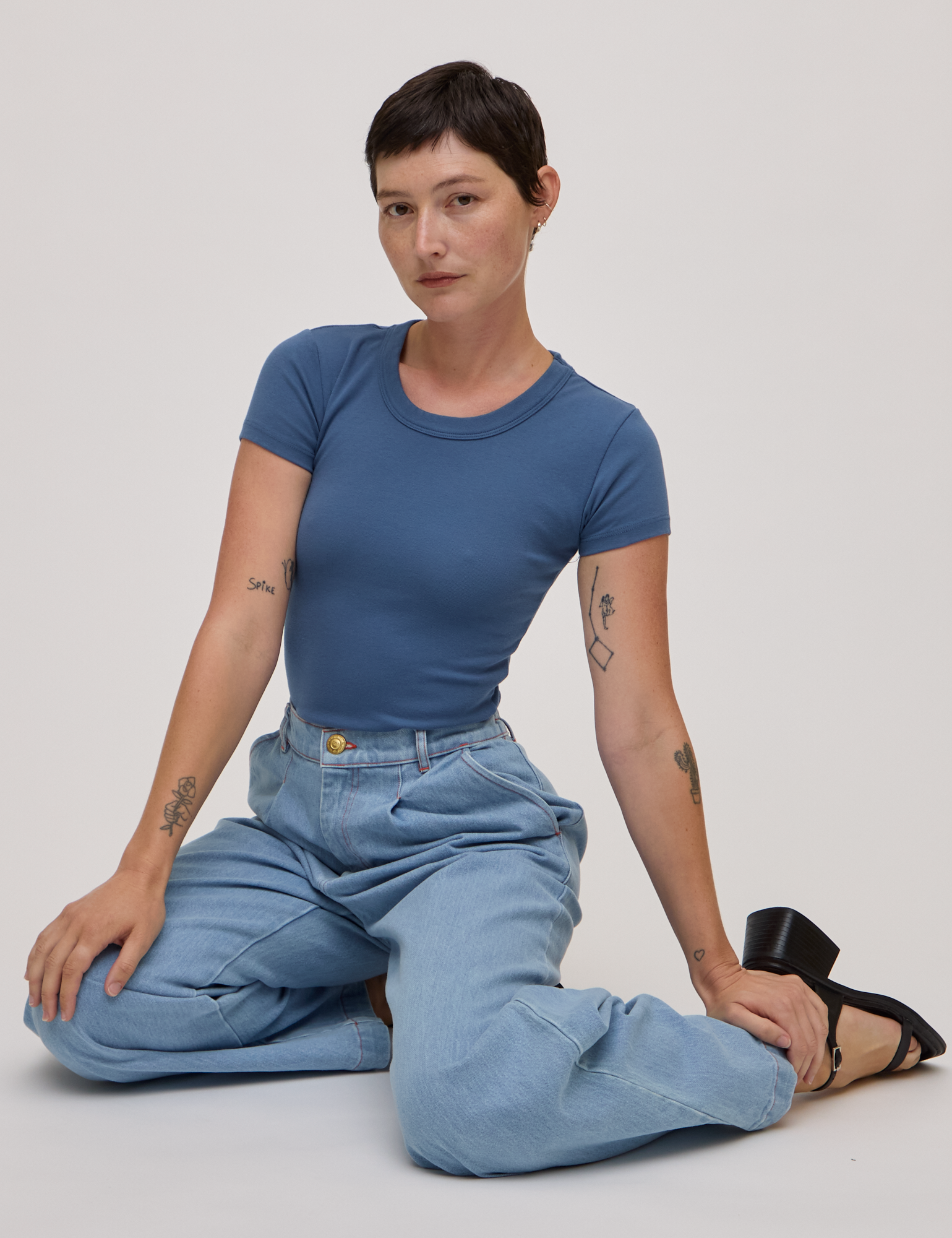 Baby Tee in French Blue on Alex