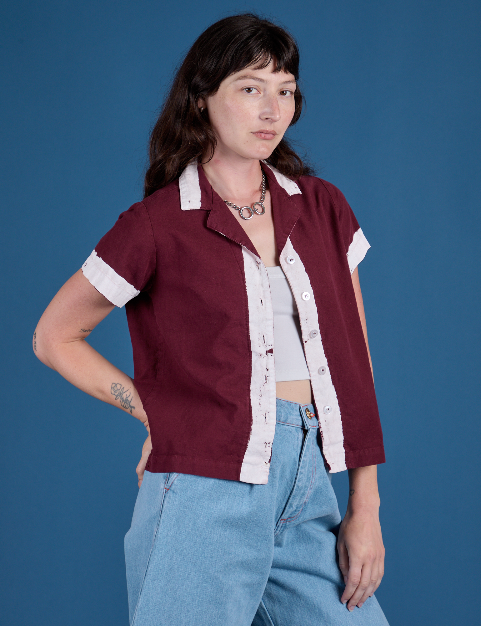 Painted Pantry Button-Up - Red Wine