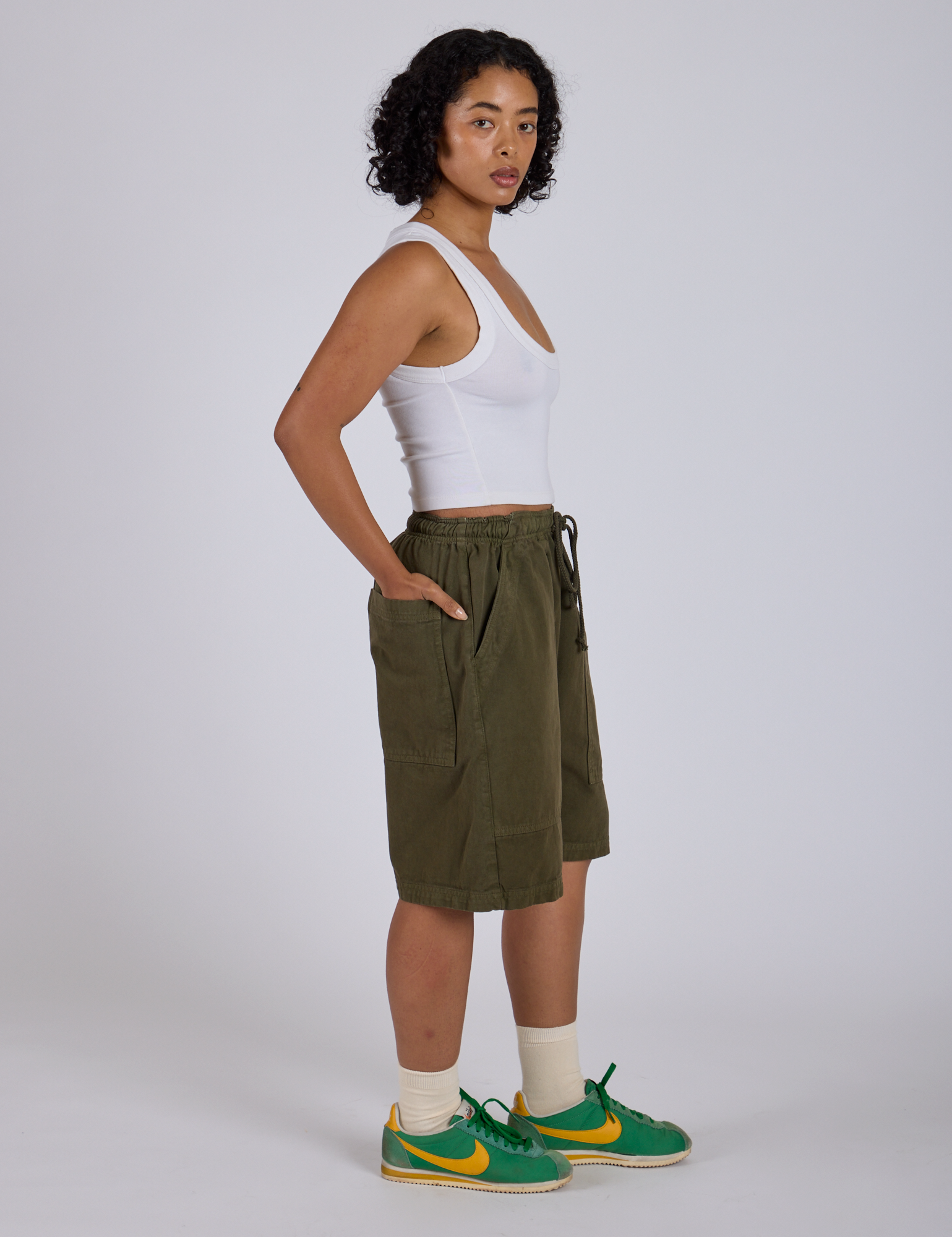 Drawstring Shorts - Surplus Green