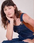 Carpenter Overalls in Dark Wash on Alex