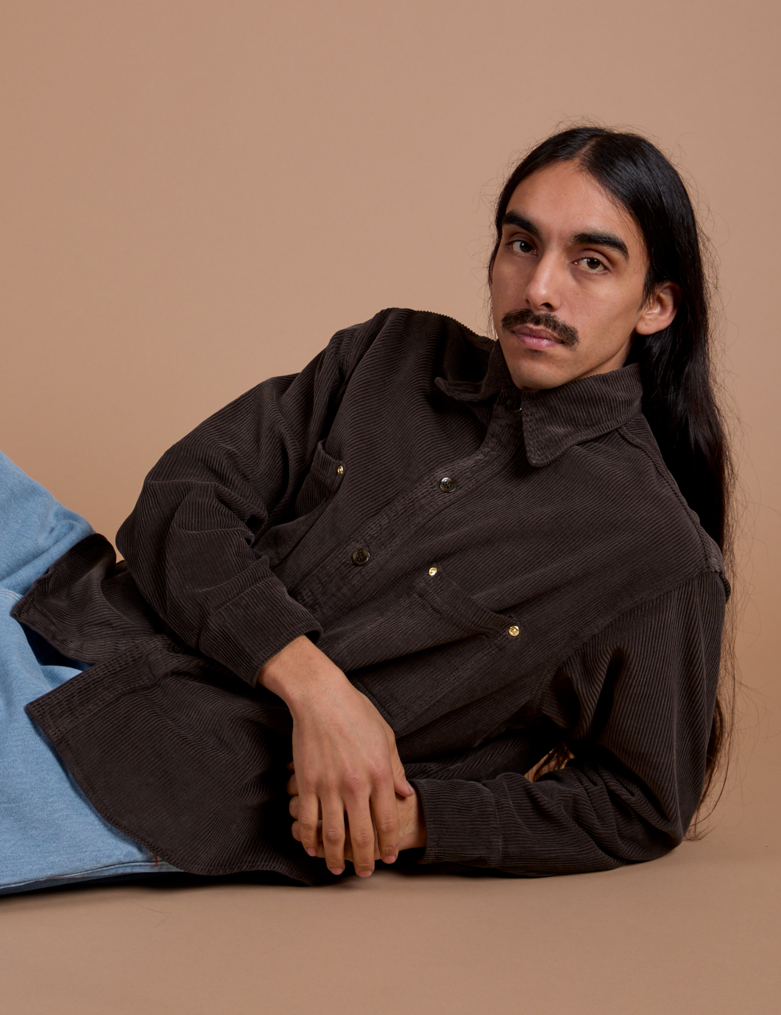 Cropped Corduroy Overshirt - Espresso Brown