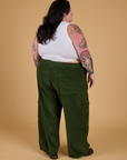 Corduroy Drop Pocket Cargo Pants - Evergreen