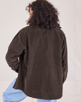 Corduroy Overshirt in Espresso Brown back view on Jesse