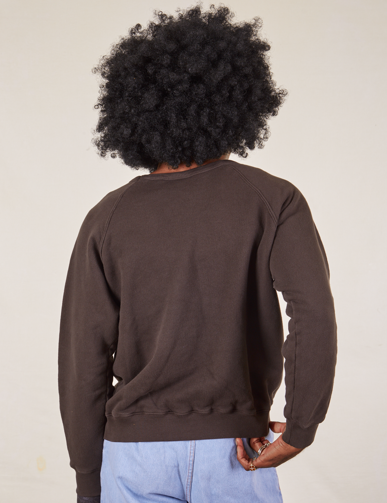 Back view of Heavyweight Crew in Espresso Brown on Jerrod