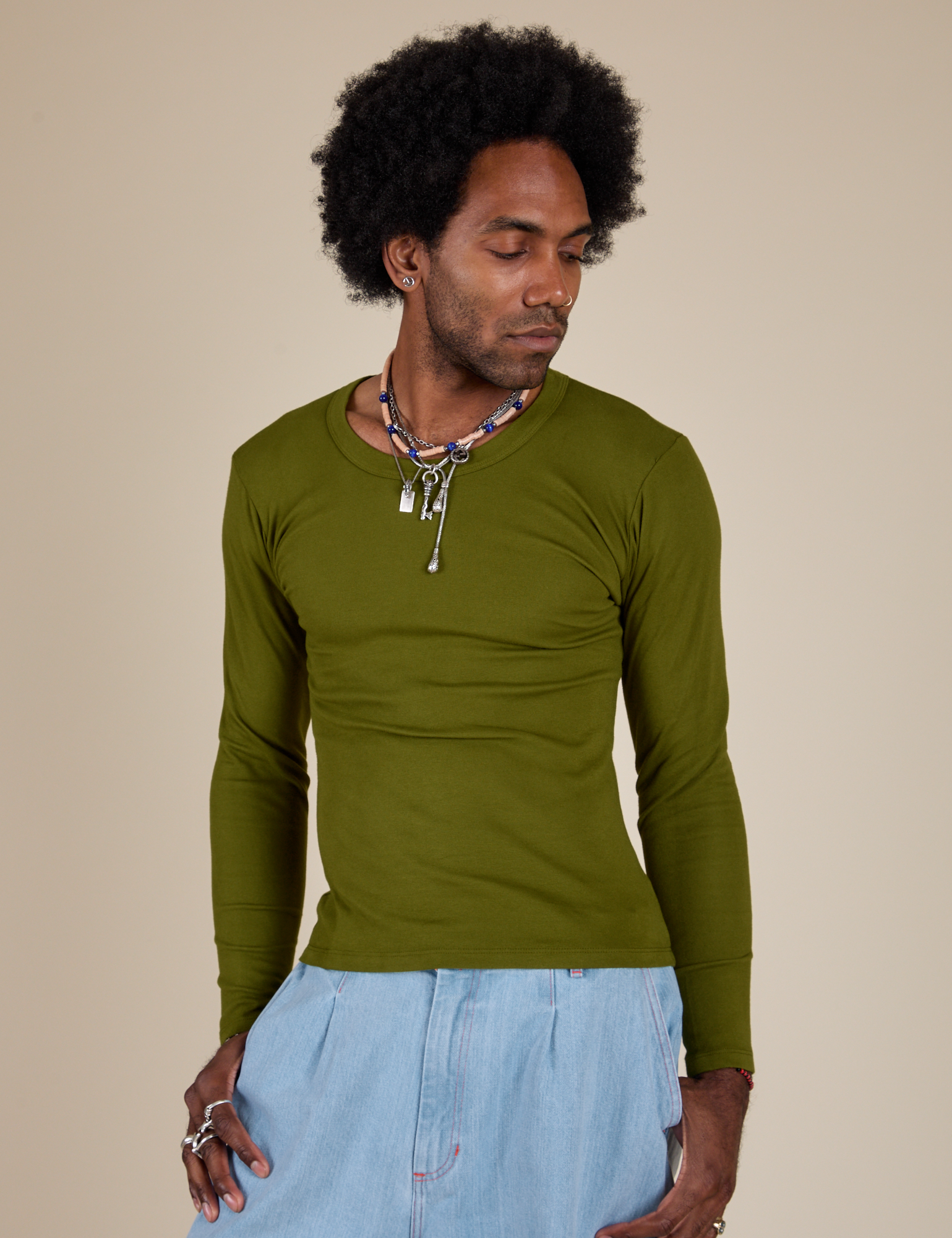 Long Sleeve Baby Tee - Summer Olive