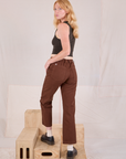 Mid-Rise Work Pants in Fudgesicle Brown back view on Margaret