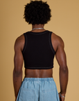 Contrast Stitch Mini Tank - Basic Black