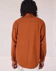 Twill Overshirt in Burnt Terracotta back view on Jerrod