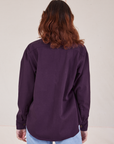 Oversize Overshirt in Nebula Purple back view on Alex