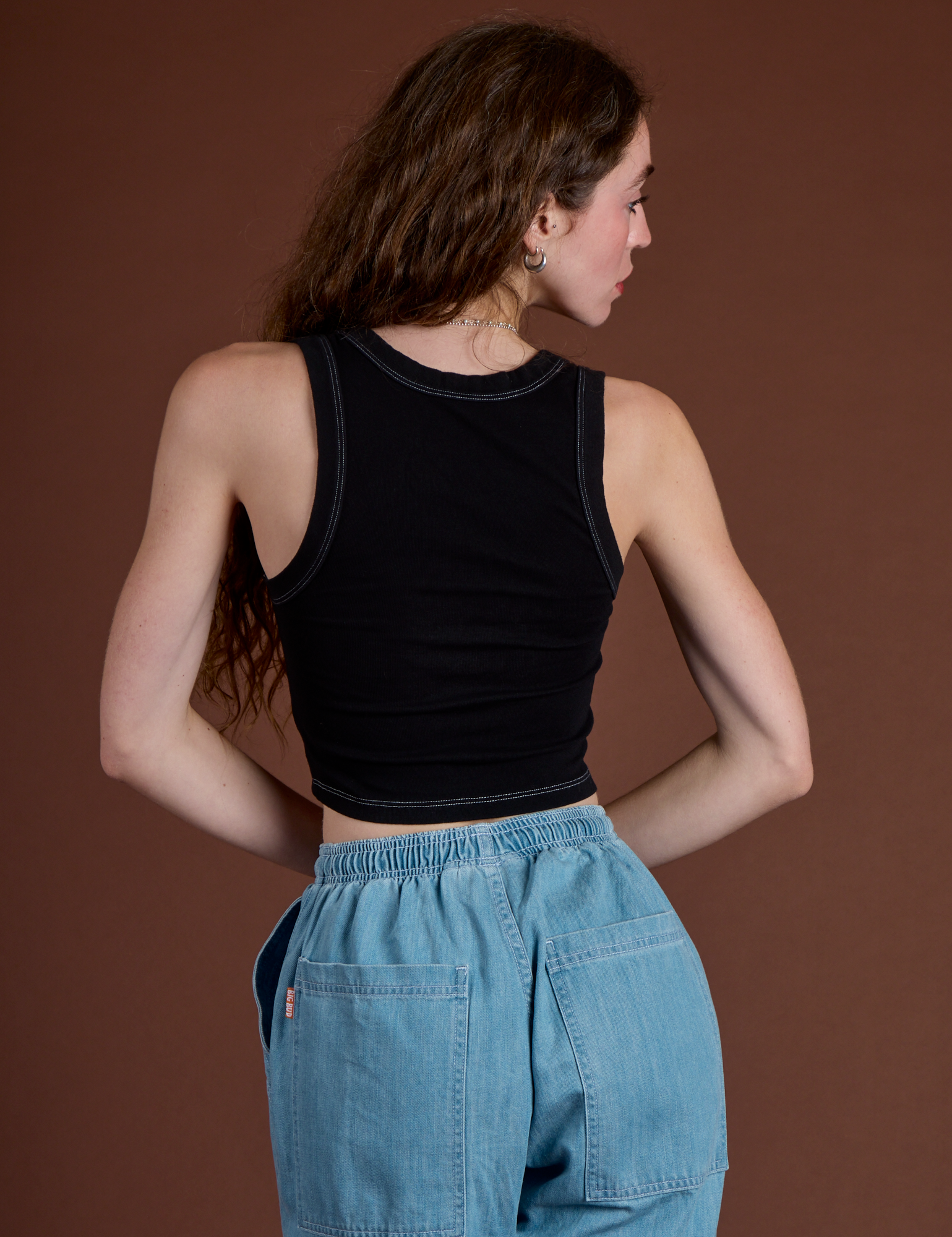 Icon Cropped Tank - Black Star