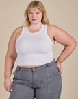 Racerback Tank - Vintage Tee White