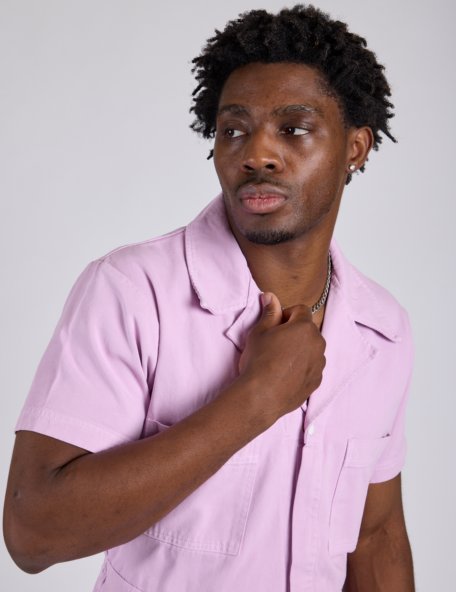 Short Sleeve Jumpsuit - Lilac Purple