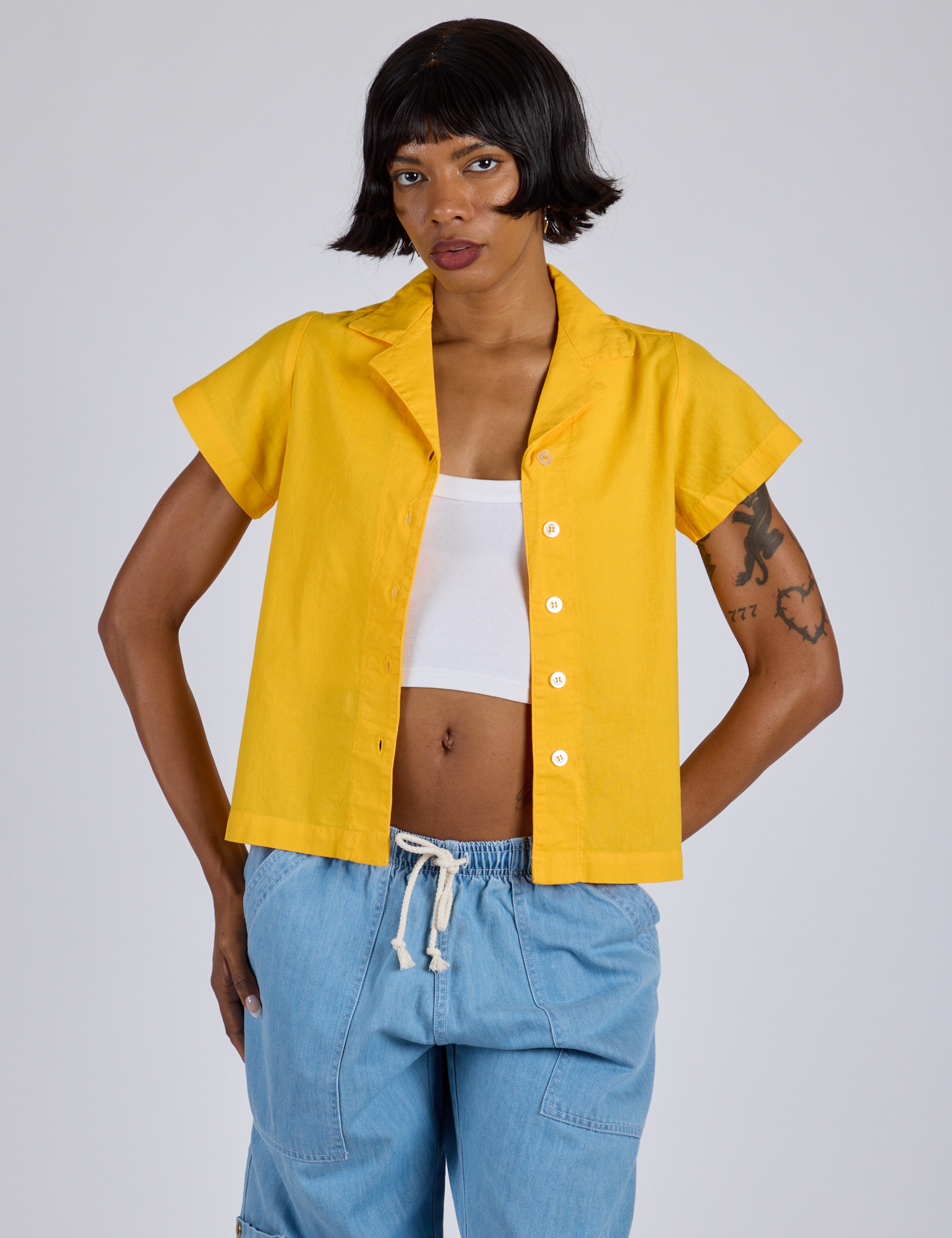 Pantry Button-Up - Sunshine Yellow