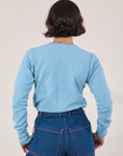 Honeycomb Thermal in Baby Blue back view on Soraya