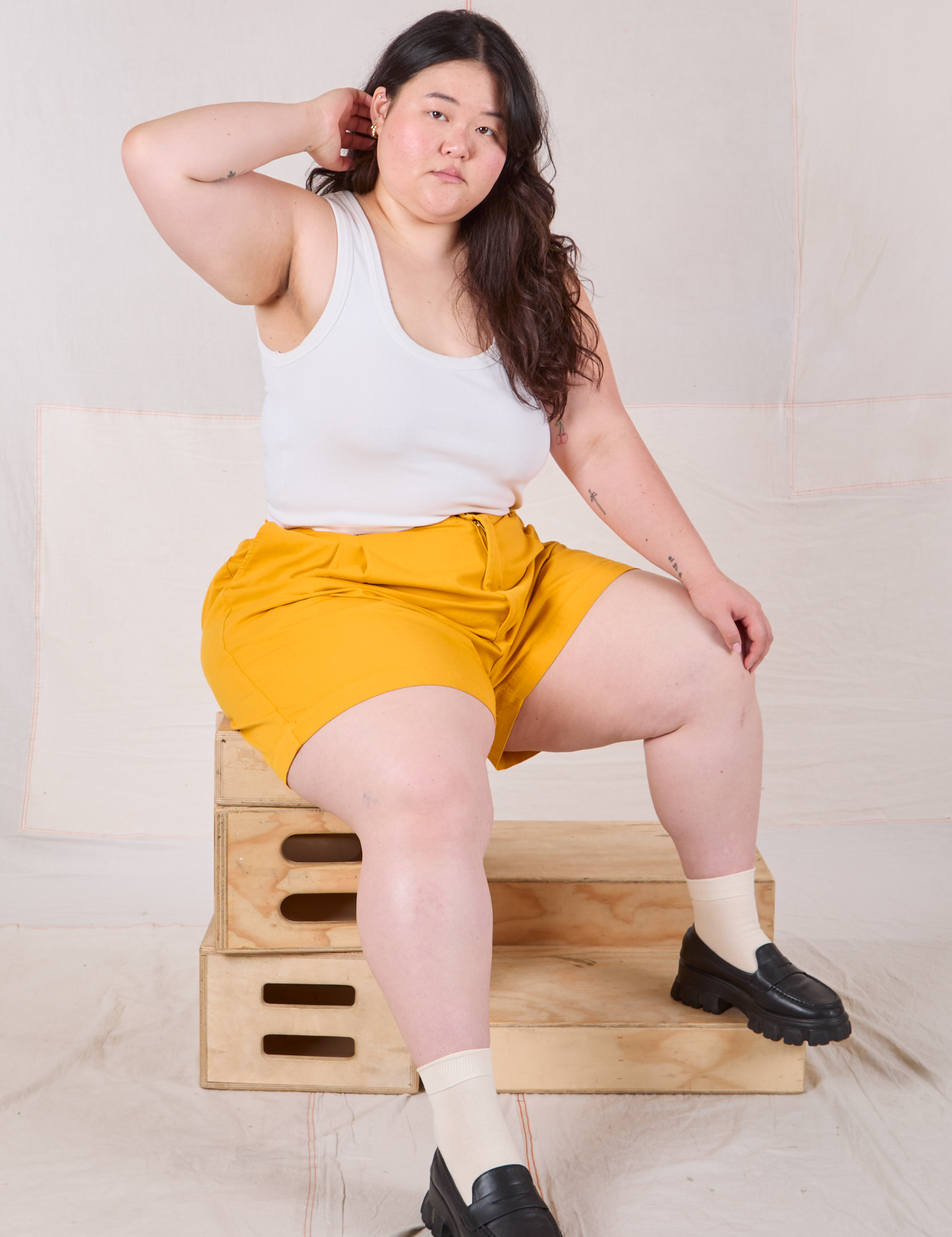 Trouser Shorts - Mustard Yellow