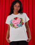 Kandia is 5'3" and wearing XXS Sweet 4 U Organic Tee