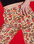 Work Pants in Hot Stuff Print front view on Alex