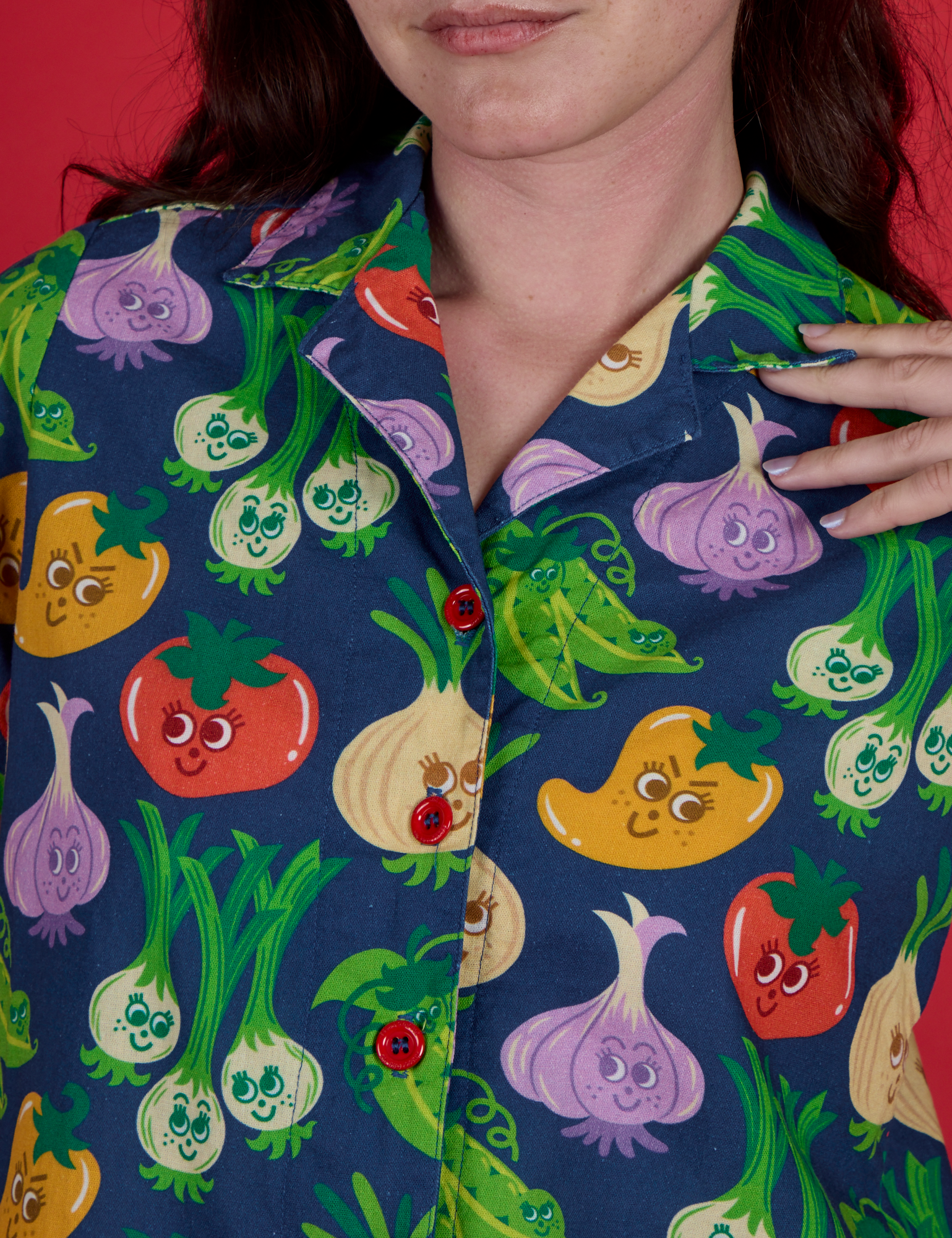 Veggie Village Pantry Button-Up