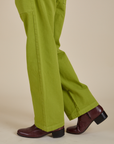 Pant leg side view of Work Pants in Gross Green on Jesse
