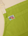 Full Denim Apron in Gross Green close up