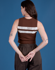 Painted Muscle Tee in Fudgesicle Brown back view on Alex