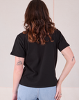 Burly Tee in Basic Black back view on Alex