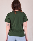 Burly Tee in Swamp Green back view on Alex