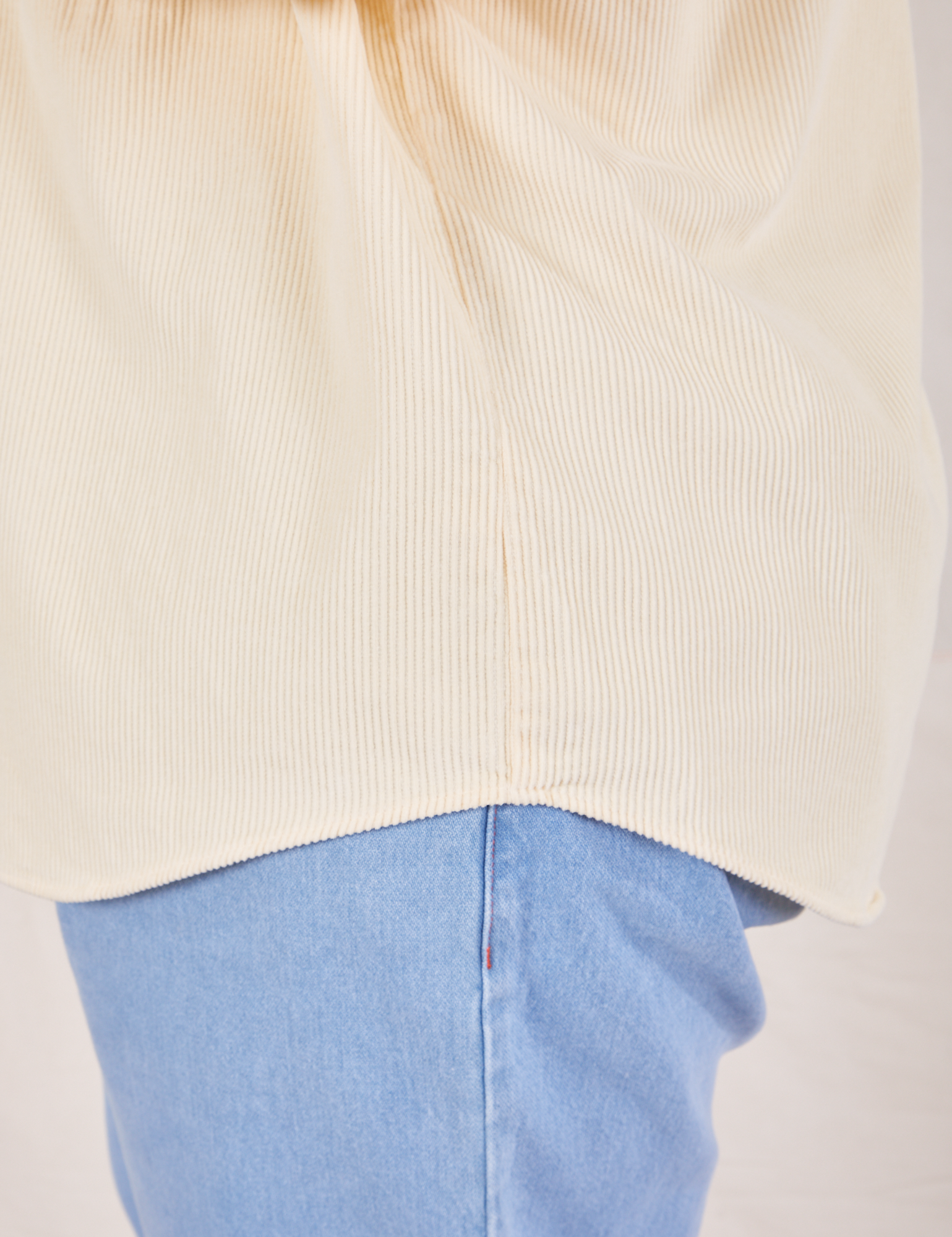 Corduroy Overshirt in Vintage Off-White side close up