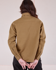 Cropped Overshirt in Desert Brown back view on Alex