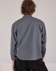 Cropped Overshirt in Slate Grey back view on Quinn