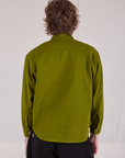 Cropped Overshirt in Summer Olive back view on Quinn