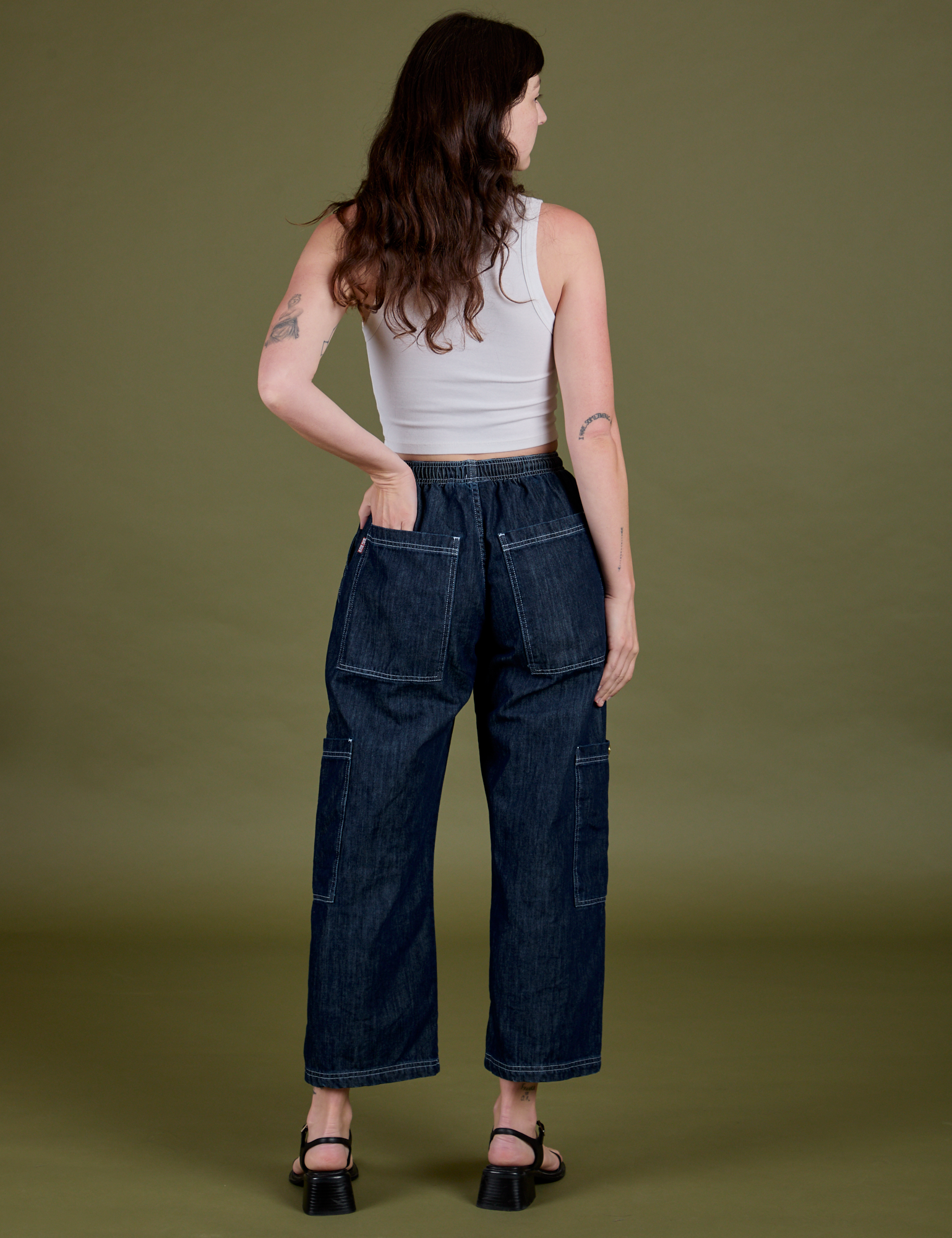 TRY-A-STYLE - Denim Drop Pocket Pants - Dark Wash *FINAL SALE*