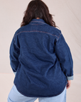 Denim Overshirt in Dark Wash back view on Ashley