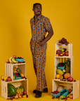 Short Sleeve Jumpsuit - Fruit Fantasy