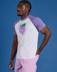 Produce Raglan Tee in Grape angled front view on Isaac