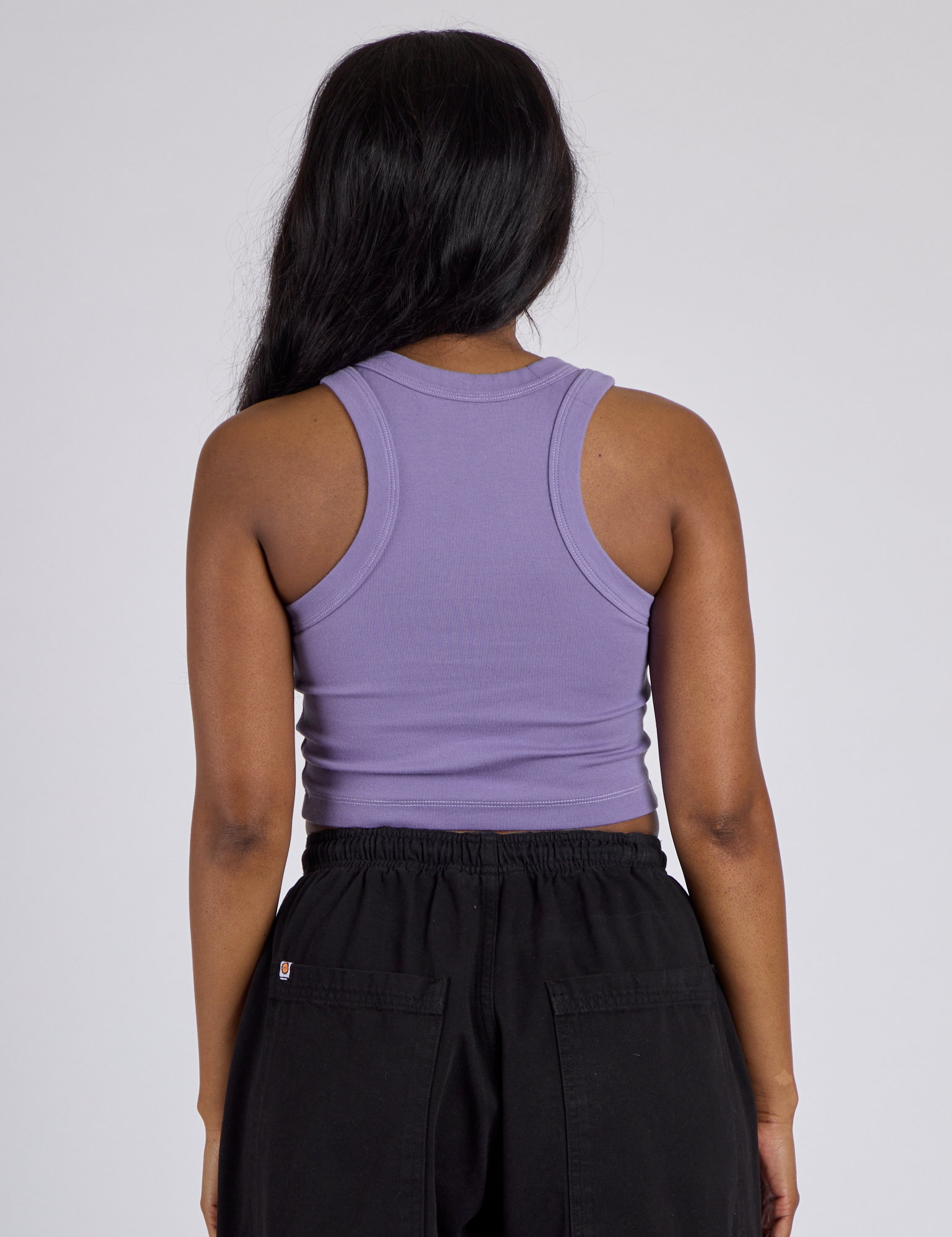 Back view of the Porthole Tank in Faded grape on Kandia