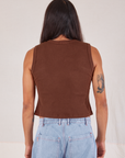 Muscle Tee in Fudgesicle Brown back view on Anthony