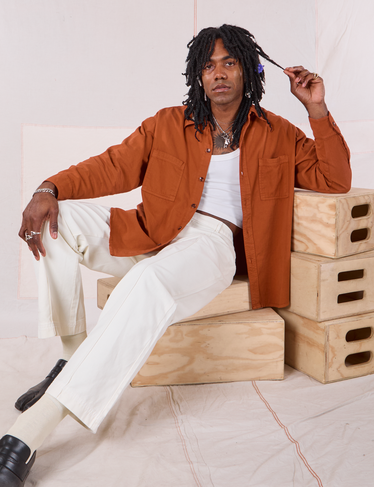 Twill Overshirt - Burnt Terracotta *FINAL SALE* – BIG BUD PRESS