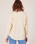 Back view of Oversize Overshirt in Vintage Off-White worn by Alex