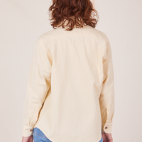 Back view of Oversize Overshirt in Vintage Off-White worn by Alex